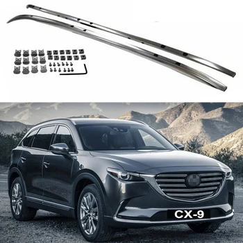 2 Adet Tavan Rayı portbagaj Yan Ray Alüminyum Mazda için CX-9 CX9 2017-2022-Gümüş
