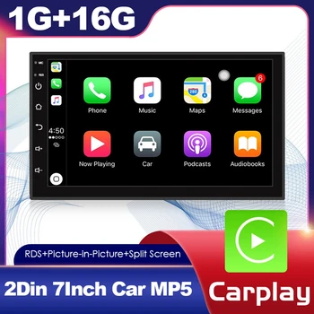 2 Din Araba Android 10 Araba Radyo Multimedya Oynatıcı Evrensel 7 İnç Carplay Stereo Wifi GPS Araba MP5 oyuncu