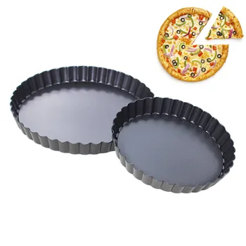 6 İnç Yuvarlak Kek Kalıbı Siyah Alüminyum Alaşım Pizza Pasta Alt Çıkarılabilir fırın tepsisi Mutfak Alet Pişirme Araçları